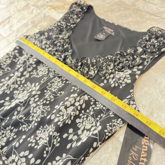 NWT Signature by Robbie Bee 8 Petite Ruffle Dress Women's Black White  NWT - Picture 14 of 17